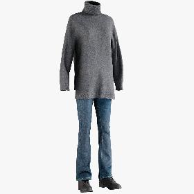 3D model Women's Sweater with Jeans and Boots